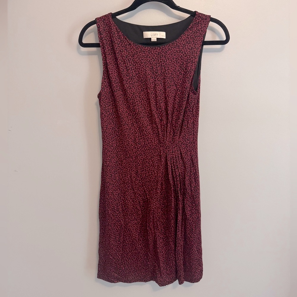 LOFT Women's Red Leopard Dress